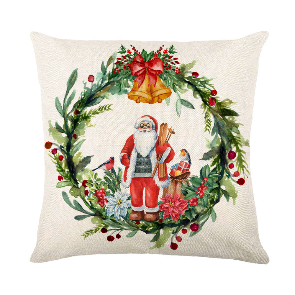 Christmas Decorations Pillow Covers Sofa Square Throw Pillow Cases Stamping Snowflake Waist Cushion Cover Home Bed Decor - MANDOTOS