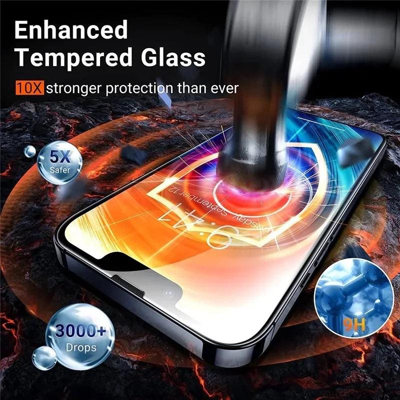 1 - 5Pcs Tempered Glass for IPhone 16 15 14 13 12 11 Pro Max Screen Protector for IPhone 7 8 SE X XS XR Protective Glass Film - MANDOTOS