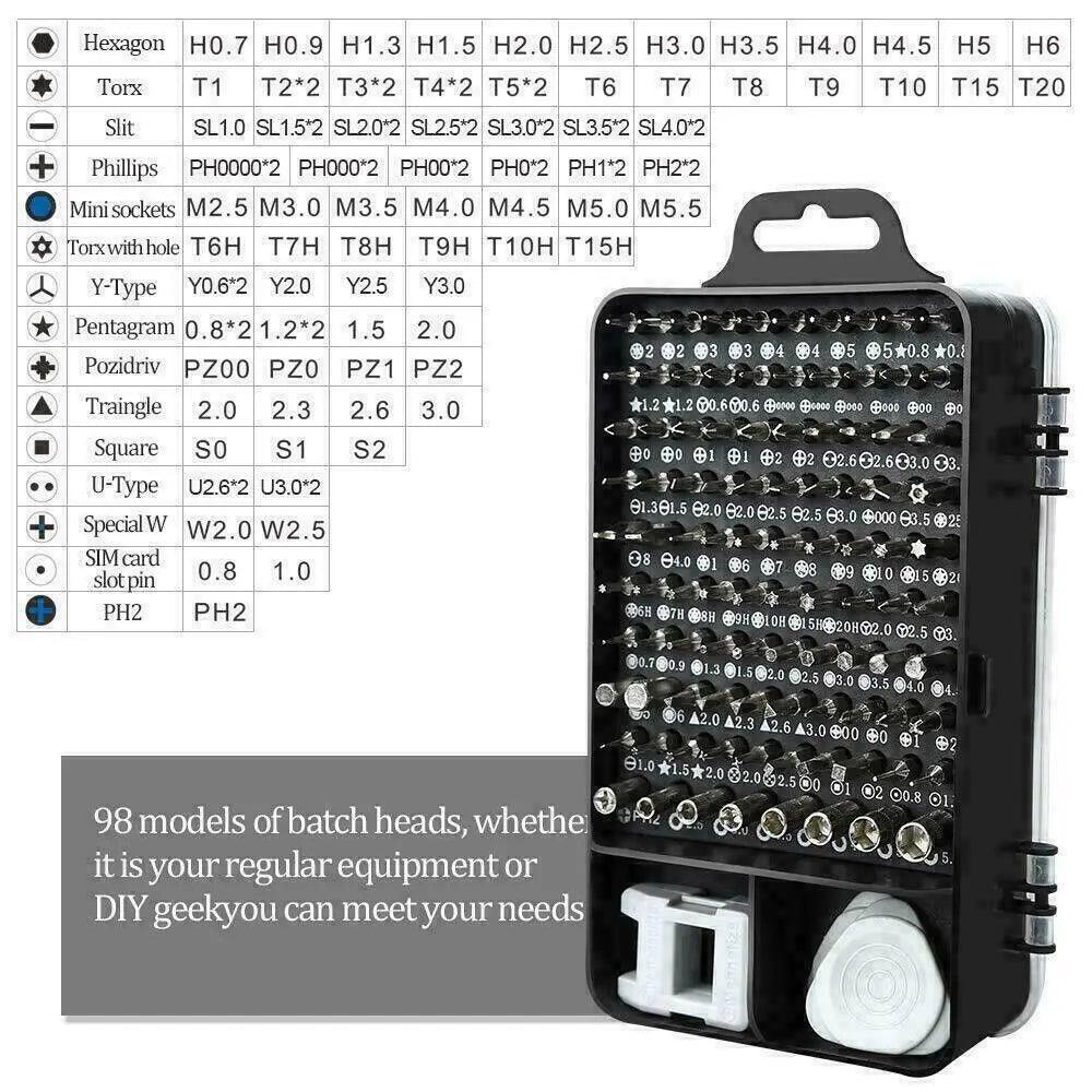 117 - Piece Magnetic Screwdriver Kit for iPhone & MacBook - MANDOTOS