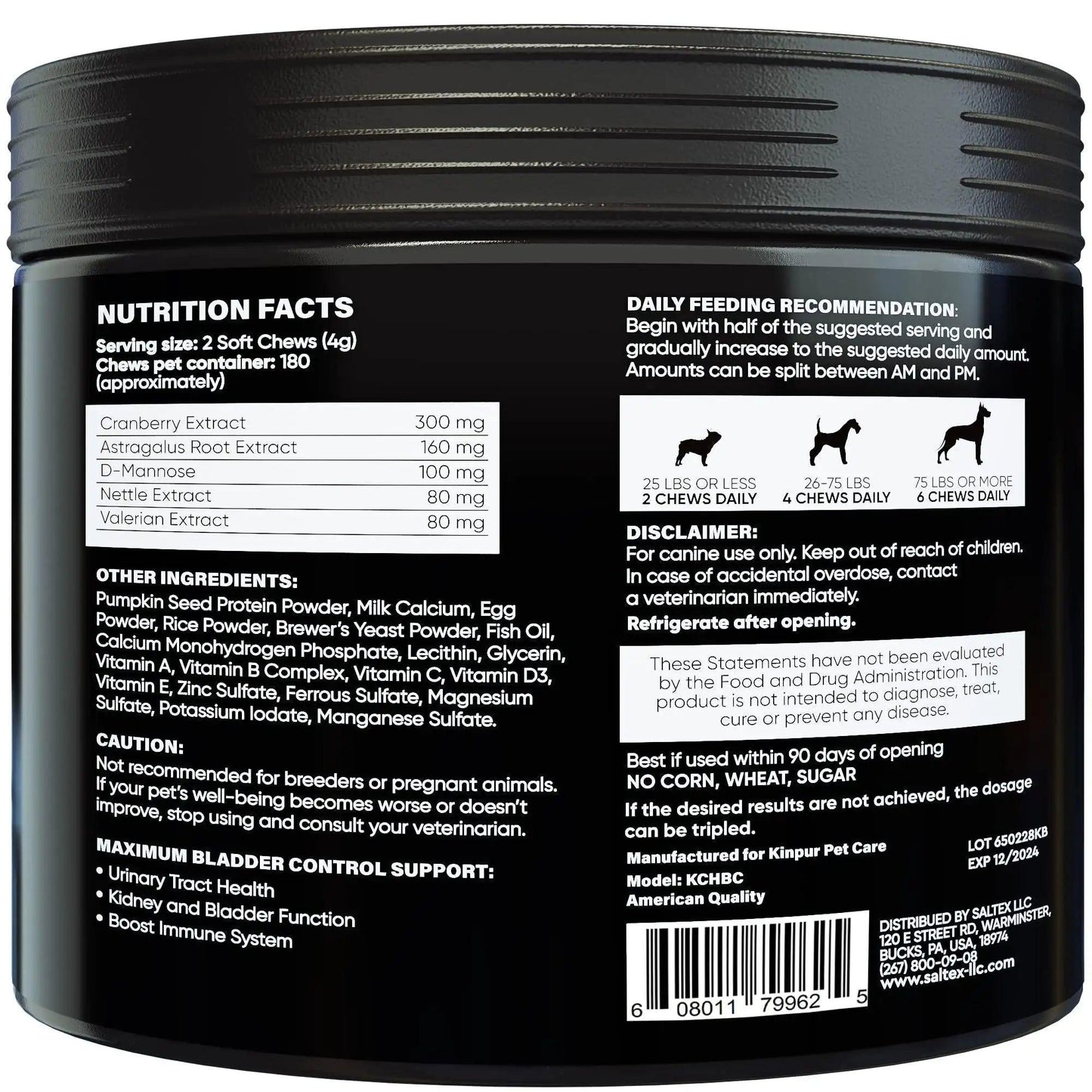 180 Cranberry UT Health Dog Chews - MANDOTOS