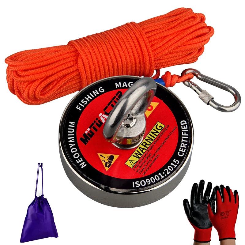 180KG 300KG 500KG Fishing Magnet Label Design Salvage Magnet World Large Neodymium N52 Magnets Search 10M Rope - MANDOTOS