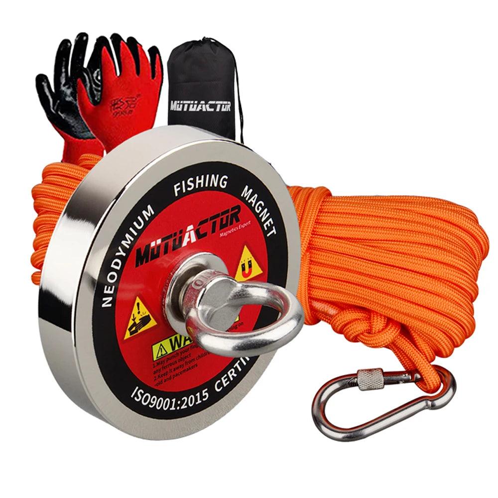 180KG 300KG 500KG Fishing Magnet Label Design Salvage Magnet World Large Neodymium N52 Magnets Search 10M Rope - MANDOTOS