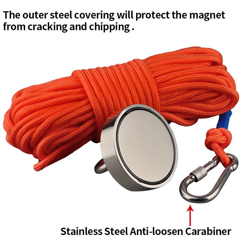 180KG 300KG 500KG Fishing Magnet Label Design Salvage Magnet World Large Neodymium N52 Magnets Search 10M Rope - MANDOTOS