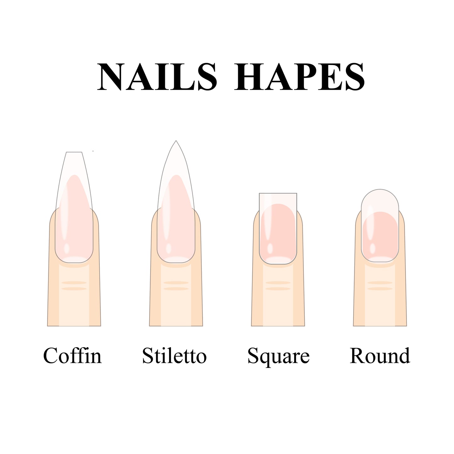 10PCS Handmade Press-On Nails - Stylish & Reusable Coffin Design - MANDOTOS