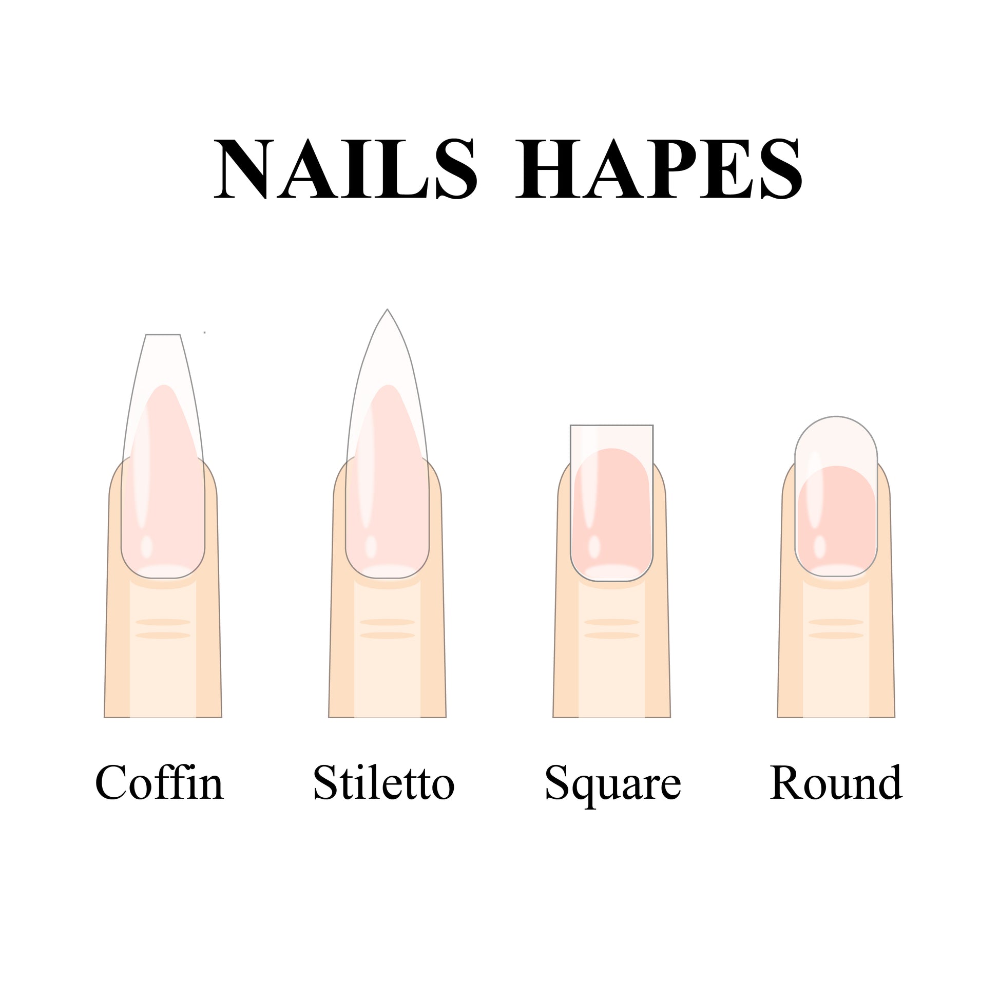10PCS Handmade Press-On Nails - Stylish & Reusable Coffin Design - MANDOTOS
