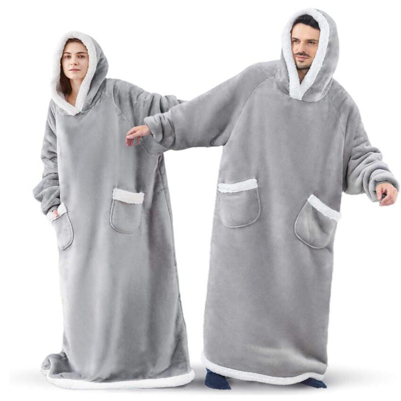 Winter TV Hoodie Blanket Winter Warm Home Clothes Women Men Oversized Pullover With Pockets - MANDOTOS
