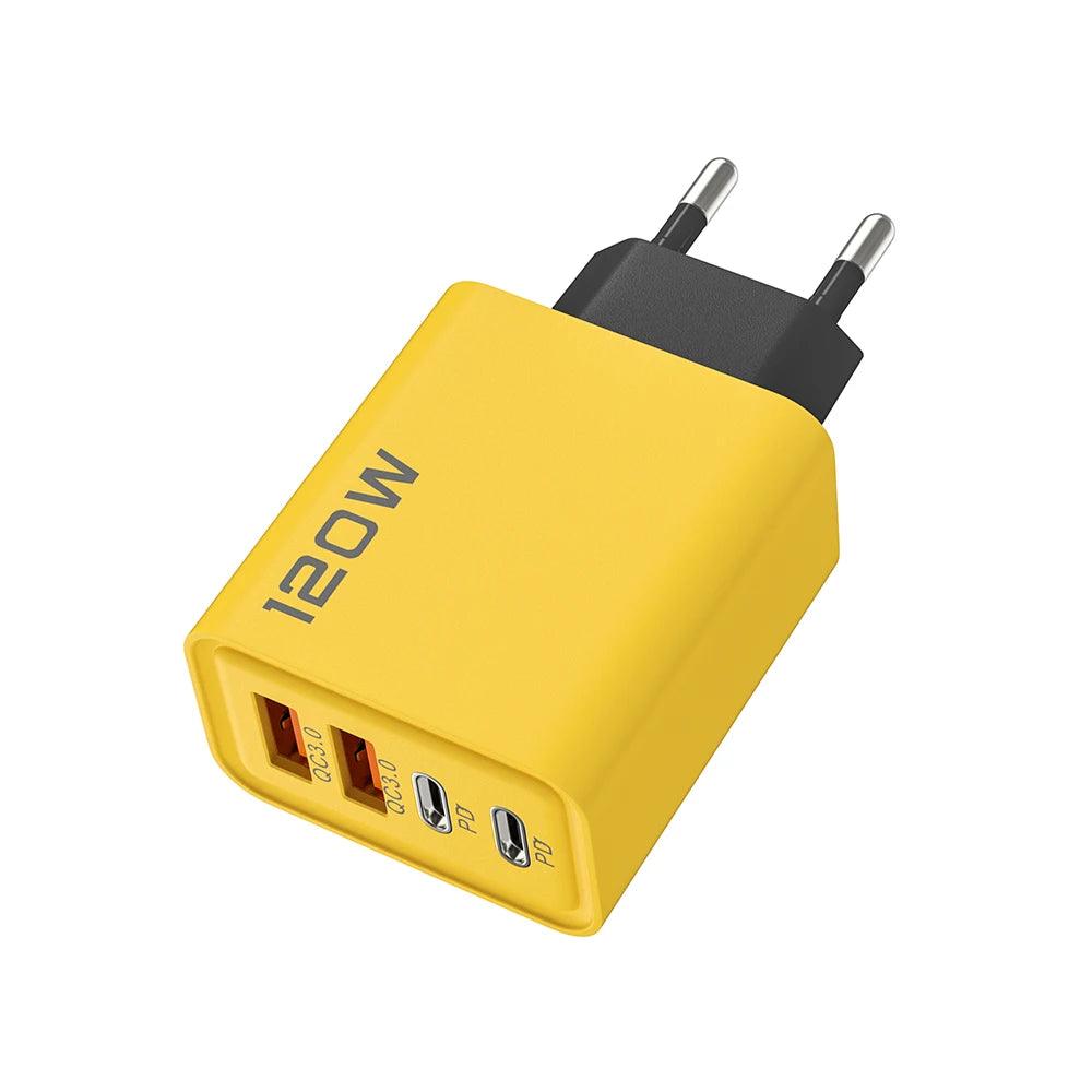 4 Ports USB C PD Charger Quick Charge 3.0 Type C USB Phone Chargers Fast Charging Adapter For iPhone 15 14 Samsung Xiaomi Huawei - MANDOTOS