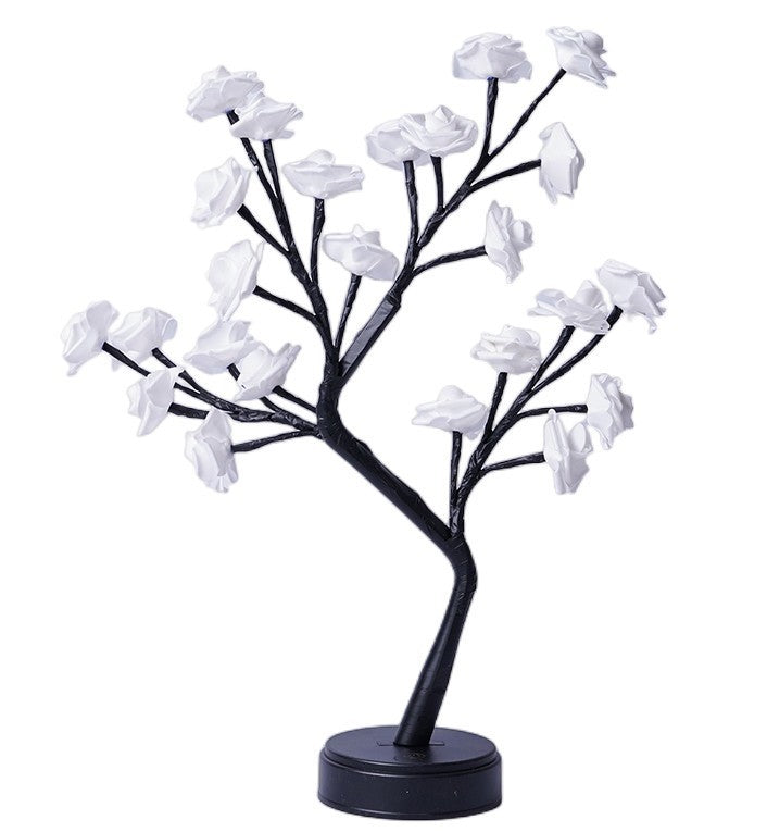Table Lamp Flower Tree Rose Lamps Fairy Desk Night Lights USB Operated Gifts For Wedding Valentine Christmas Decoration - MANDOTOS