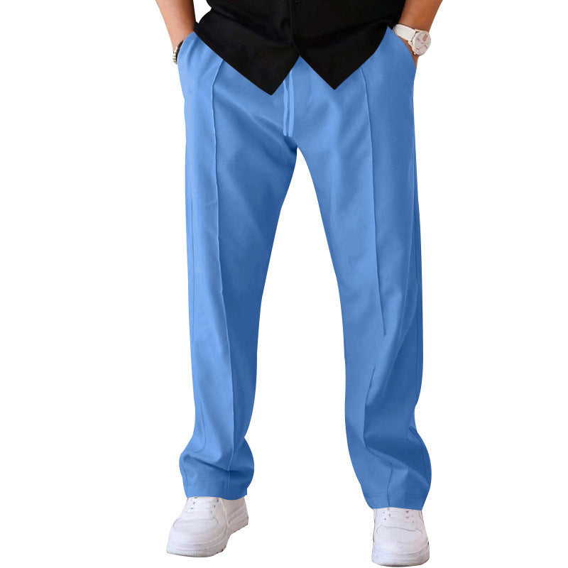 Men's Trousers Sports Casual Loose Straight Pants With Drawstring Design Clothing - MANDOTOS