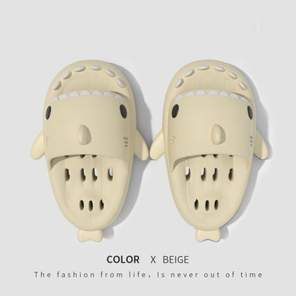 "Shark Slippers With Drain Holes Shower Shoes For Women Quick Drying Eva Pool Shark Slides Beach Sandals With Drain Holes - MANDOTOS"