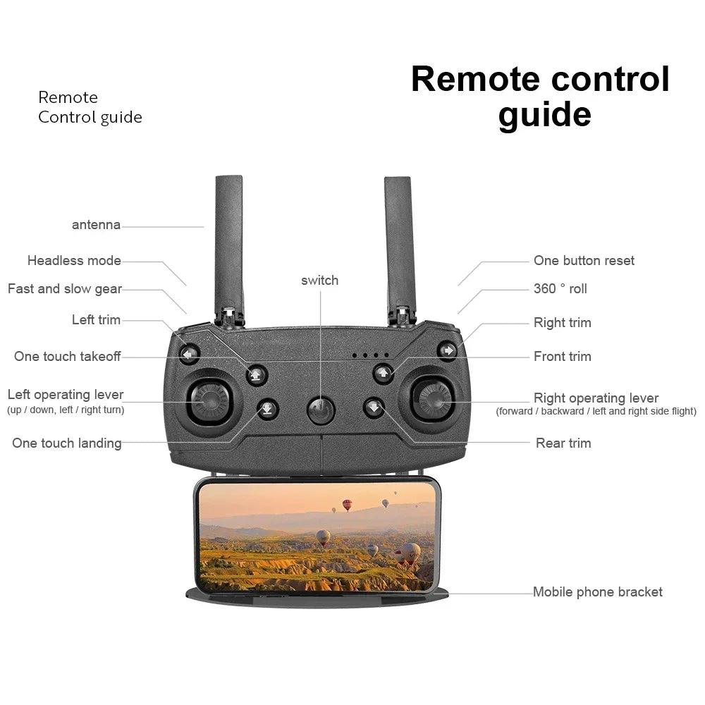 E99 Pro Drone Quadcopter Remote Control Handle Four Axis Aircraft HD 6K Photography UAV Altitude Fixation Helicopter Toys - MANDOTOS