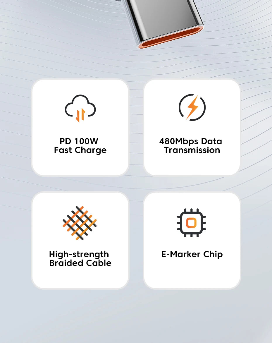 Toocki 100W Type C to USB C Cable PD 3.0 Quick Charge 4.0 Fast Charging Type C to Type C for iPhone 15 Macbook Samsung Xiaomi - MANDOTOS