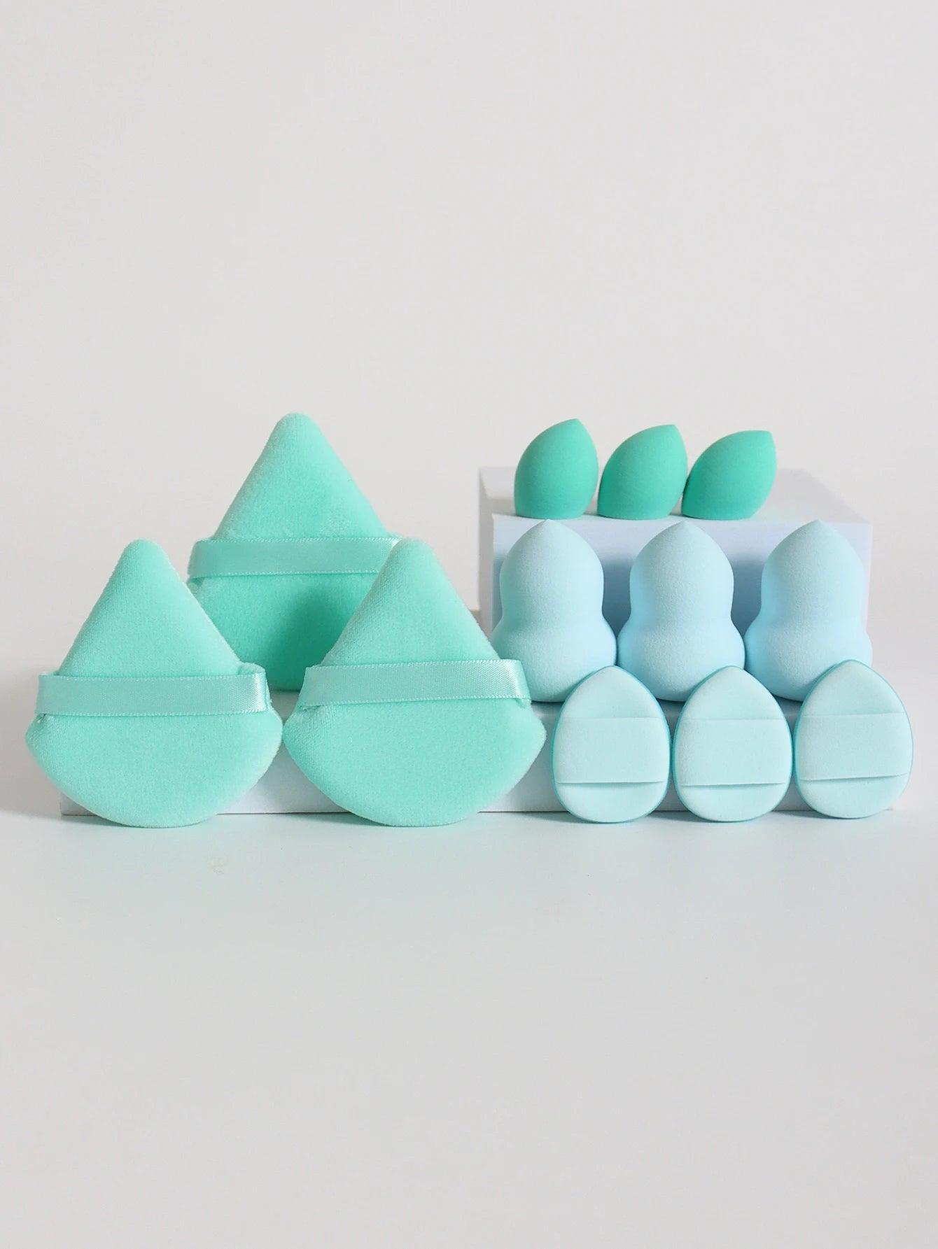 12 Piece All Purpose Makeup Sponge Set with Loose Powder Puffs Mini Air Cushion Puffs Beauty Eggs and Mini Beauty Sponges