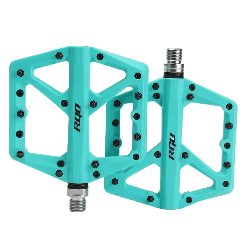 RGO Bicycle Pedals Mtb Nylon Platform Footrest Flat Mountain Bike Paddle Grip Pedalen Bearings Footboards Cycling Foot Hold