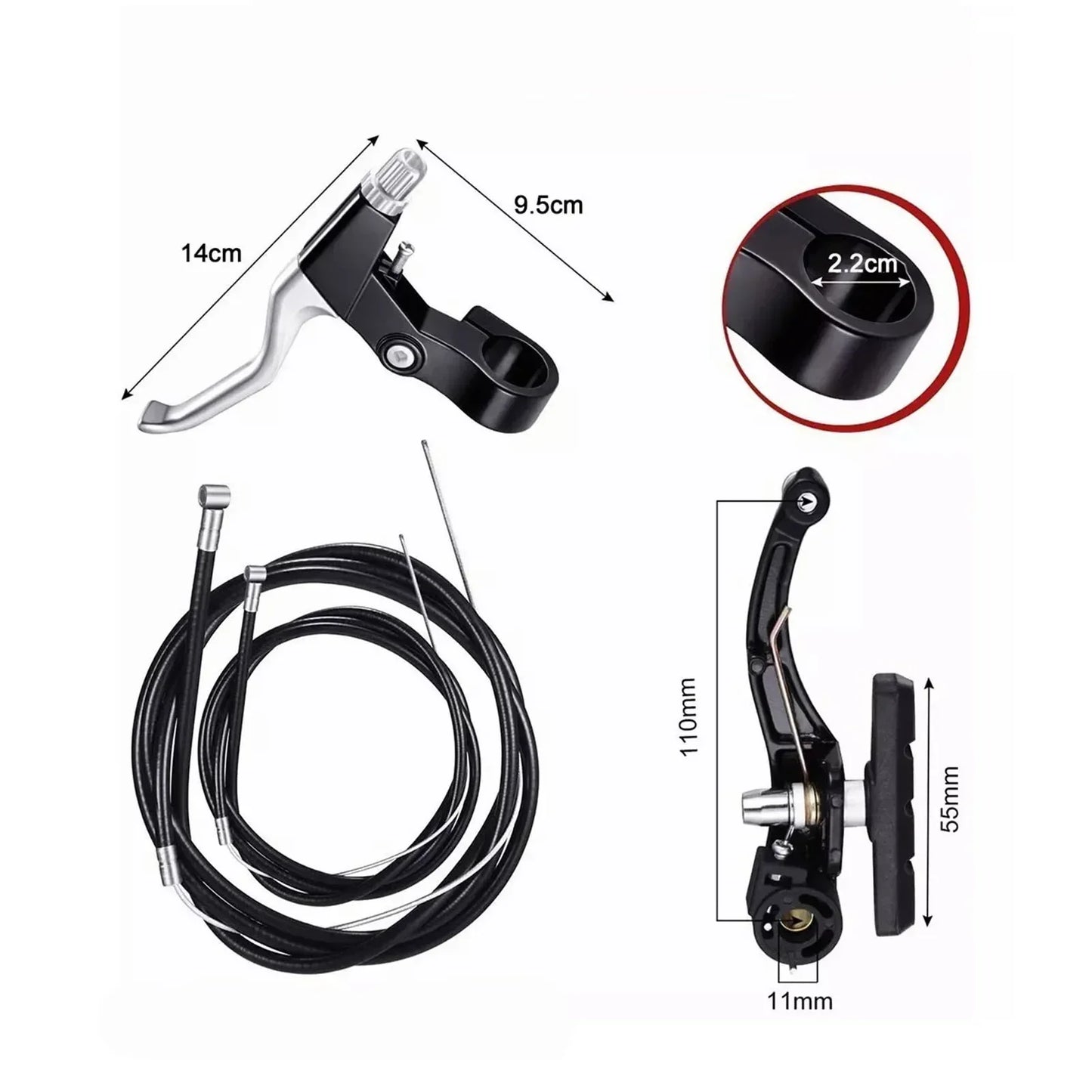 Bike Front Rear V Brakes Front Rear Caliper Set Brake Cycling Kit for MTB BMX Folding Road Mountain Bicycle Bikes Brake Set