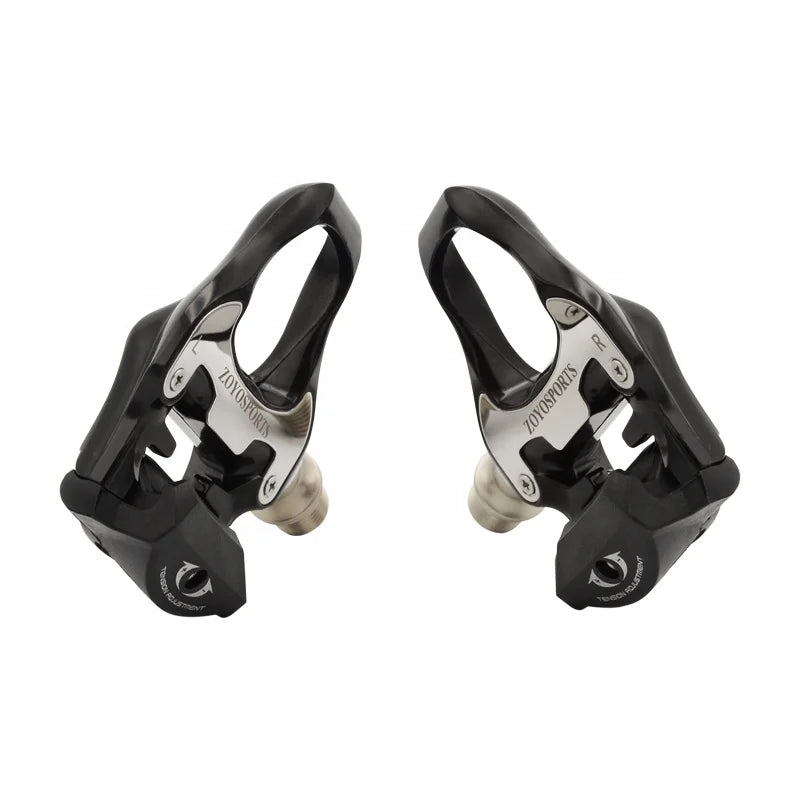 ZOYOSPORTS Road Bike Pedals Lightweight Clipless Bicycle Pedals with Cleats Set Compatible with SPD-SL System
