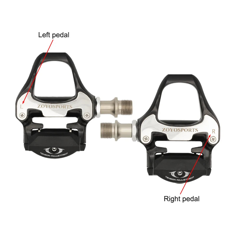 ZOYOSPORTS Road Bike Pedals Lightweight Clipless Bicycle Pedals with Cleats Set Compatible with SPD-SL System
