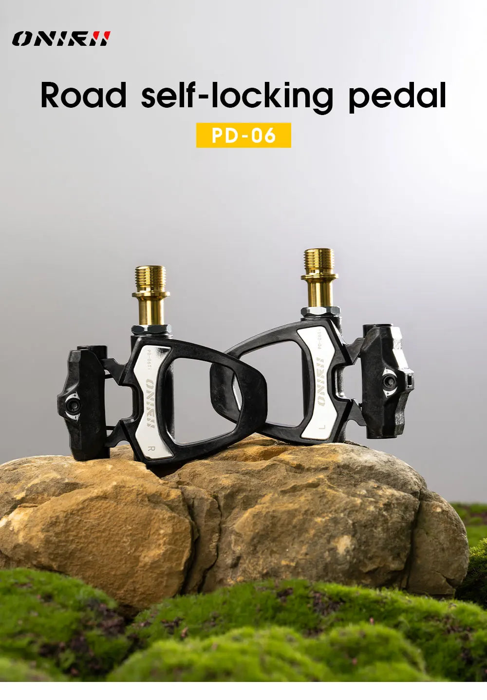 ONIRII PD-06 Road Bike Carbon Lock Pedals Bicycle SPD Self-Locking Steel/Titanium 6 Degree Pedal with Locking Plate for Road NEW
