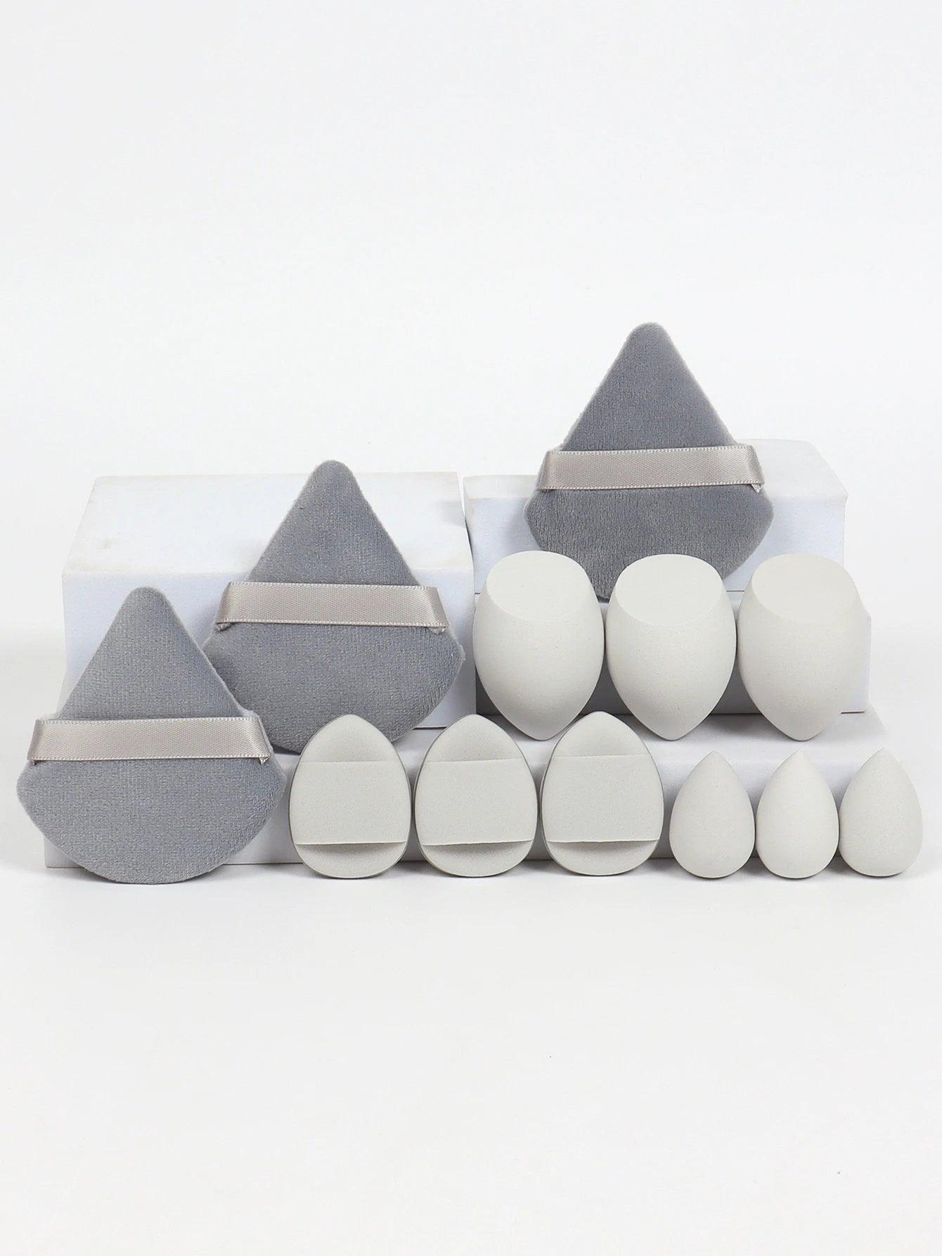 12 Piece All Purpose Makeup Sponge Set with Loose Powder Puffs Mini Air Cushion Puffs Beauty Eggs and Mini Beauty Sponges