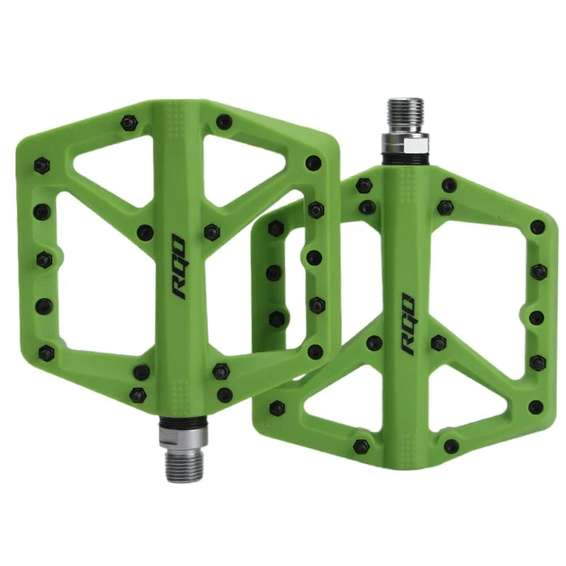 RGO Bicycle Pedals Mtb Nylon Platform Footrest Flat Mountain Bike Paddle Grip Pedalen Bearings Footboards Cycling Foot Hold