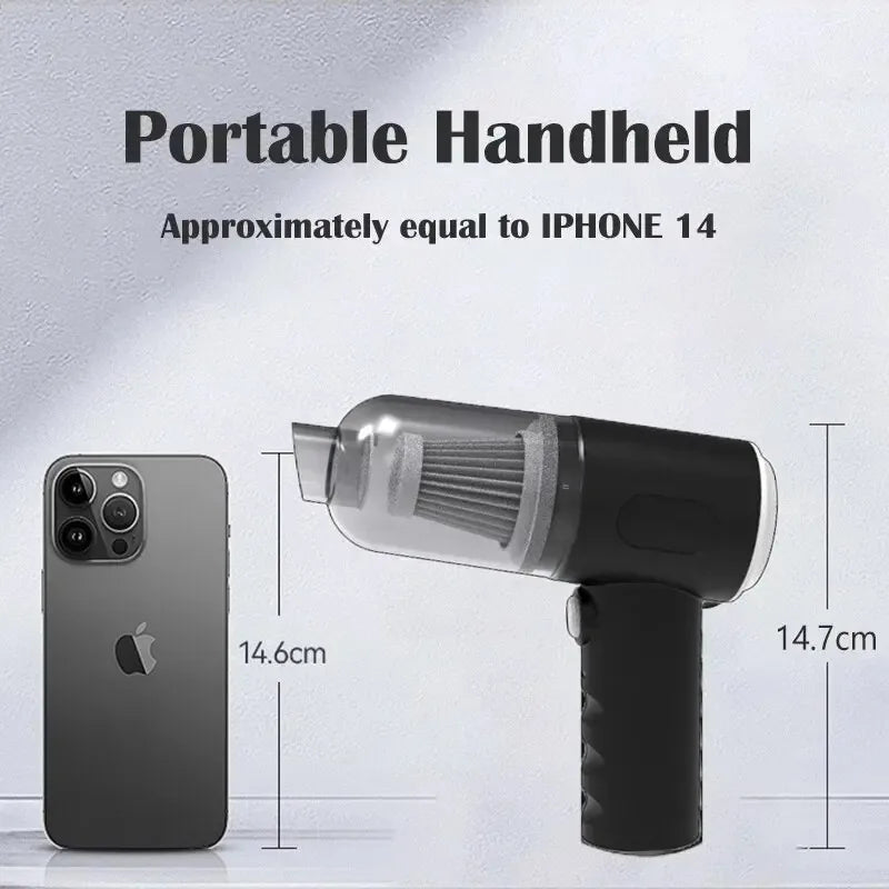 9000Pa Wireless Car Vacuum Cleaner USB Charging 1200mAh Portable Cleaning Appliance Mini Wet and Dry Vacuum Cleaner Household - MANDOTOS