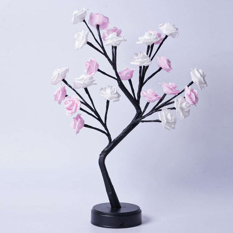 Table Lamp Flower Tree Rose Lamps Fairy Desk Night Lights USB Operated Gifts For Wedding Valentine Christmas Decoration - MANDOTOS