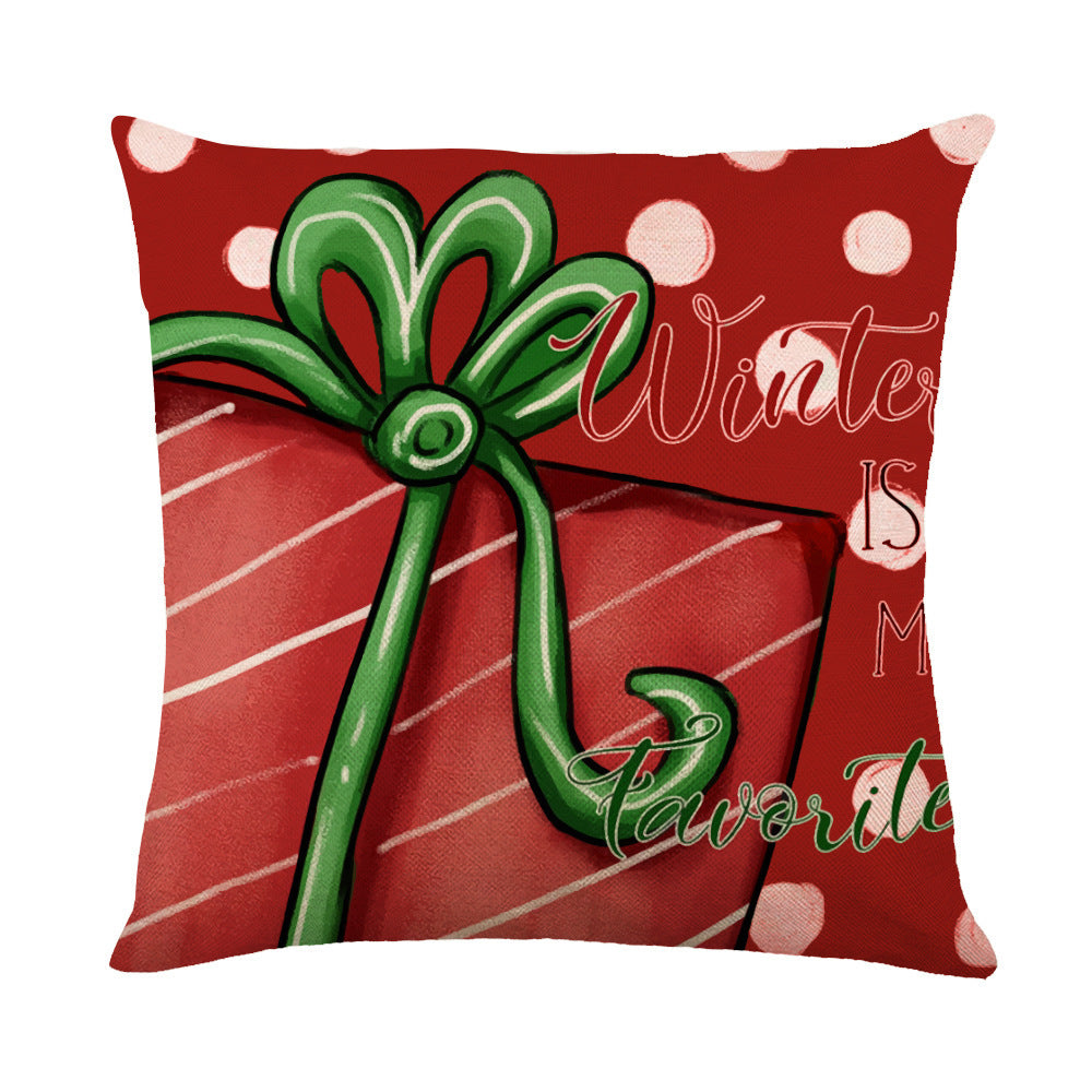 Christmas Decorations Pillow Covers Sofa Square Throw Pillow Cases Stamping Snowflake Waist Cushion Cover Home Bed Decor - MANDOTOS