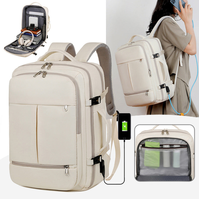 Large Capacity Backpack For Women Men Multiple Pockets And Zippers Versatile Computer Bags Business Travel Backpack - MANDOTOS