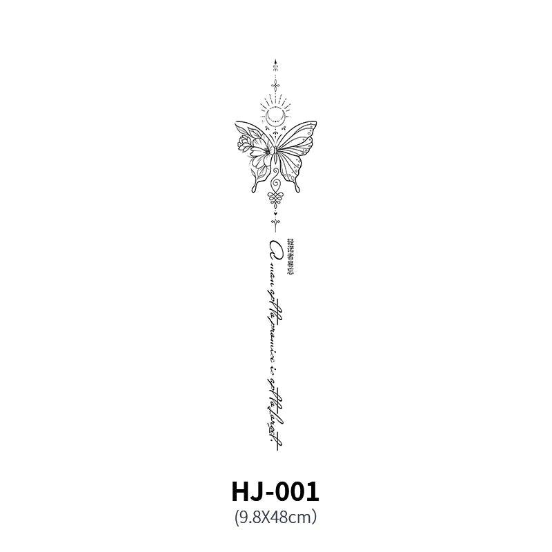 Botanical Spine Tattoo Decal - MANDOTOS