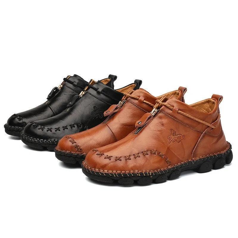 Cowhide Leather Men's Boots - MANDOTOS