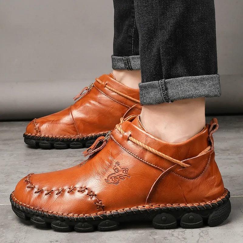 Cowhide Leather Men's Boots - MANDOTOS