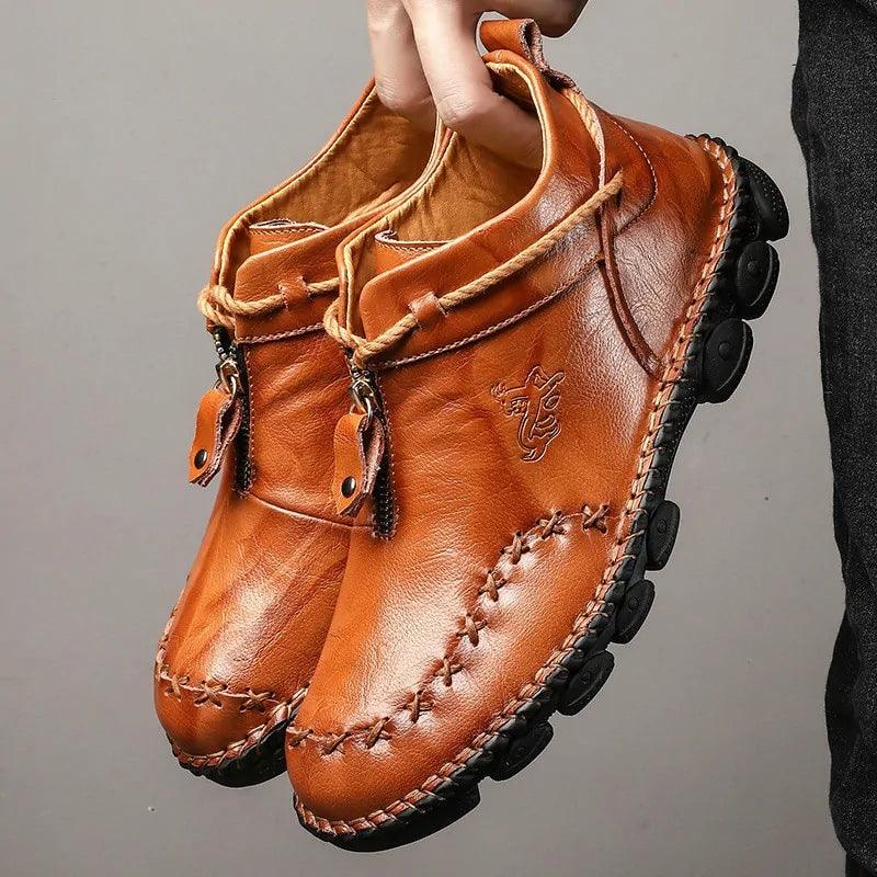 Cowhide Leather Men's Boots - MANDOTOS