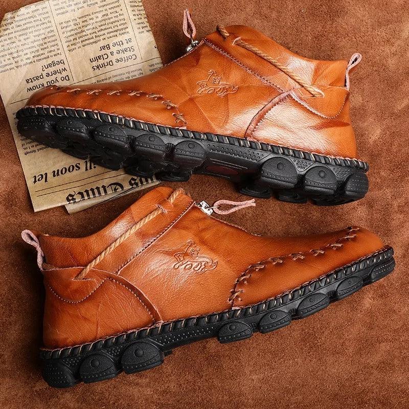 Cowhide Leather Men's Boots - MANDOTOS