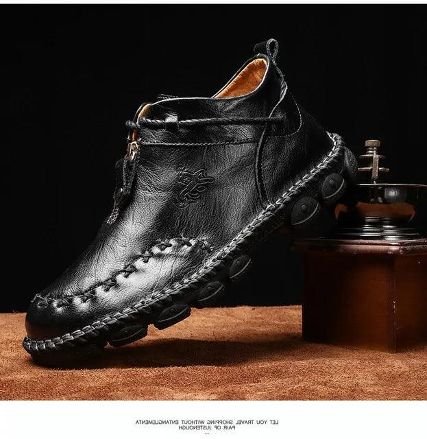 Cowhide Leather Men's Boots - MANDOTOS