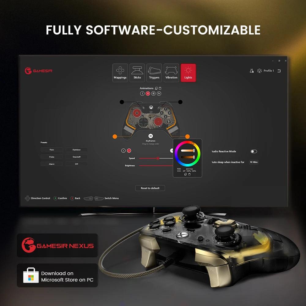 GameSir Kaleid Xbox Controller Wired Gamepad for Xbox Series X, Xbox Series S, Xbox One game console, with Hall Effect Joystick - MANDOTOS