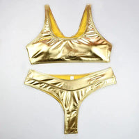 Glam Gold & Silver Metallic Swimsuit - MANDOTOS