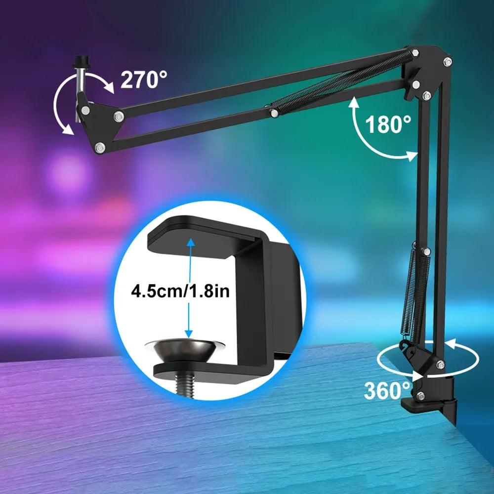 Haomuren Professional USB Streaming Podcast PC Microphone Studio Cardioid Condenser Mic Kit with Boom Arm For Recording YouTube - MANDOTOS