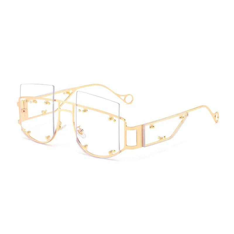 Hollow Out Oversized Women Square Sunglasses 2022 Brand Designer Men Sun Glasses Big Frame Oculos De Sol Feminino Sunglasses - MANDOTOS