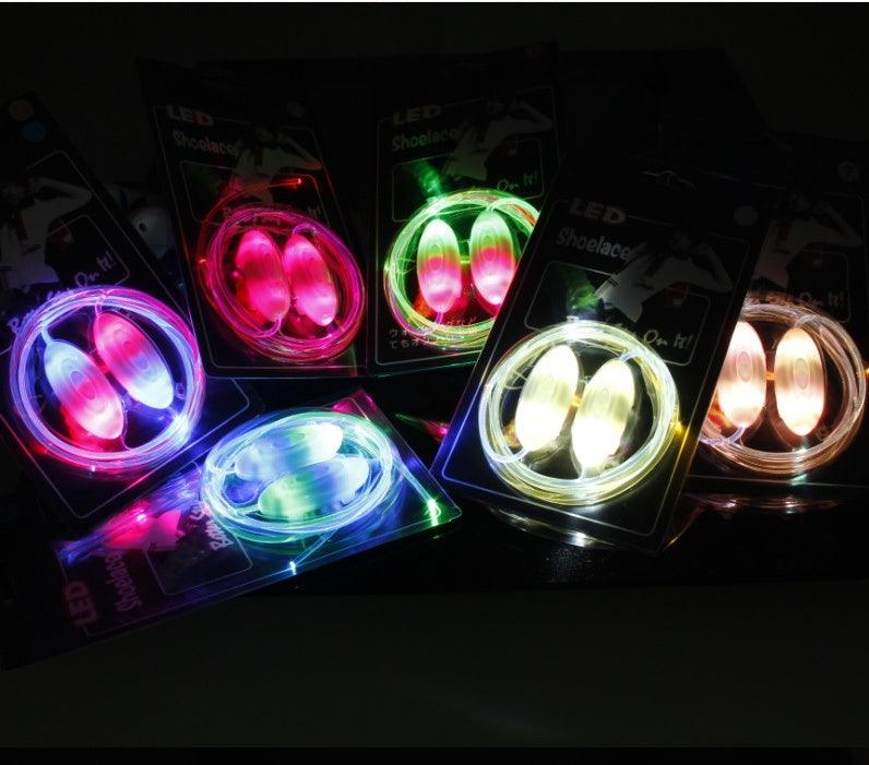 Led Sport Shoe Laces Glow Shoe Strings Round Flash Light Shoelaces - MANDOTOS