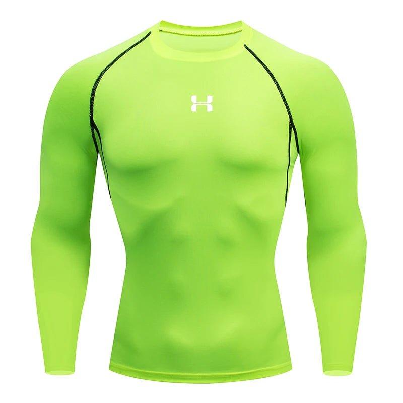 Men Running Compression T-shirt Long sleeves Sport Tees Gym Fitness Sweatshirt Male Jogging Tracksuit Homme Athletic Shirt Tops - MANDOTOS