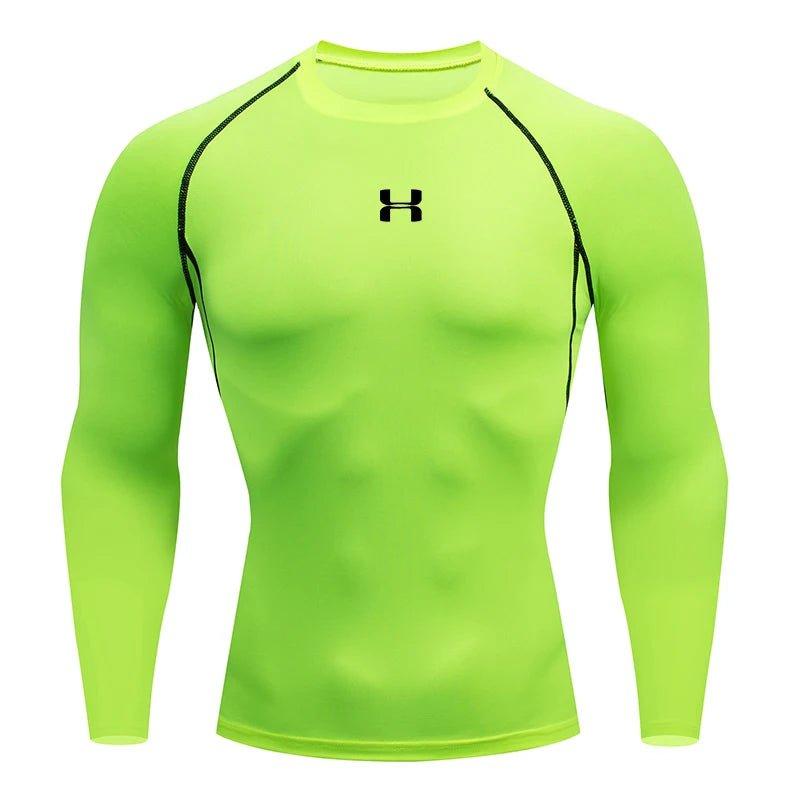 Men Running Compression T-shirt Long sleeves Sport Tees Gym Fitness Sweatshirt Male Jogging Tracksuit Homme Athletic Shirt Tops - MANDOTOS