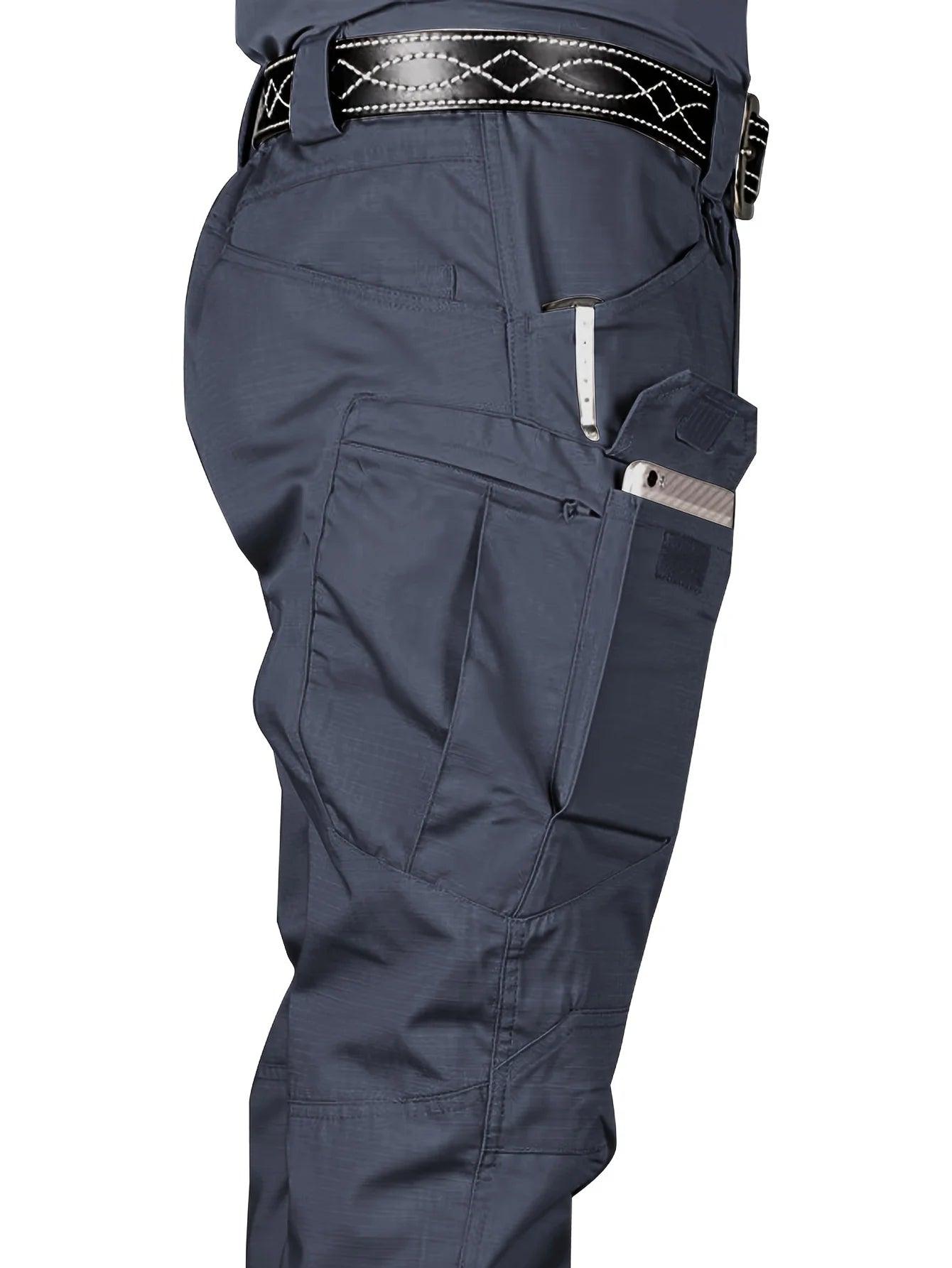 Men's Outdoor Multi Functional Tactical Pants, Multi Pocket Outdoor Hiking Sweatpants, Water-repellent, wear-resistant - MANDOTOS