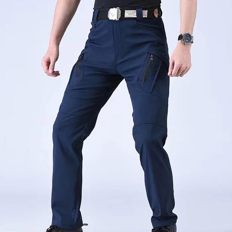 Men's Spring Autumn Tactical Cargo Elastic Pants Combat Trekking Hiking Camping Climbing Run Sport Cycling Work Outdoor Trousers - MANDOTOS