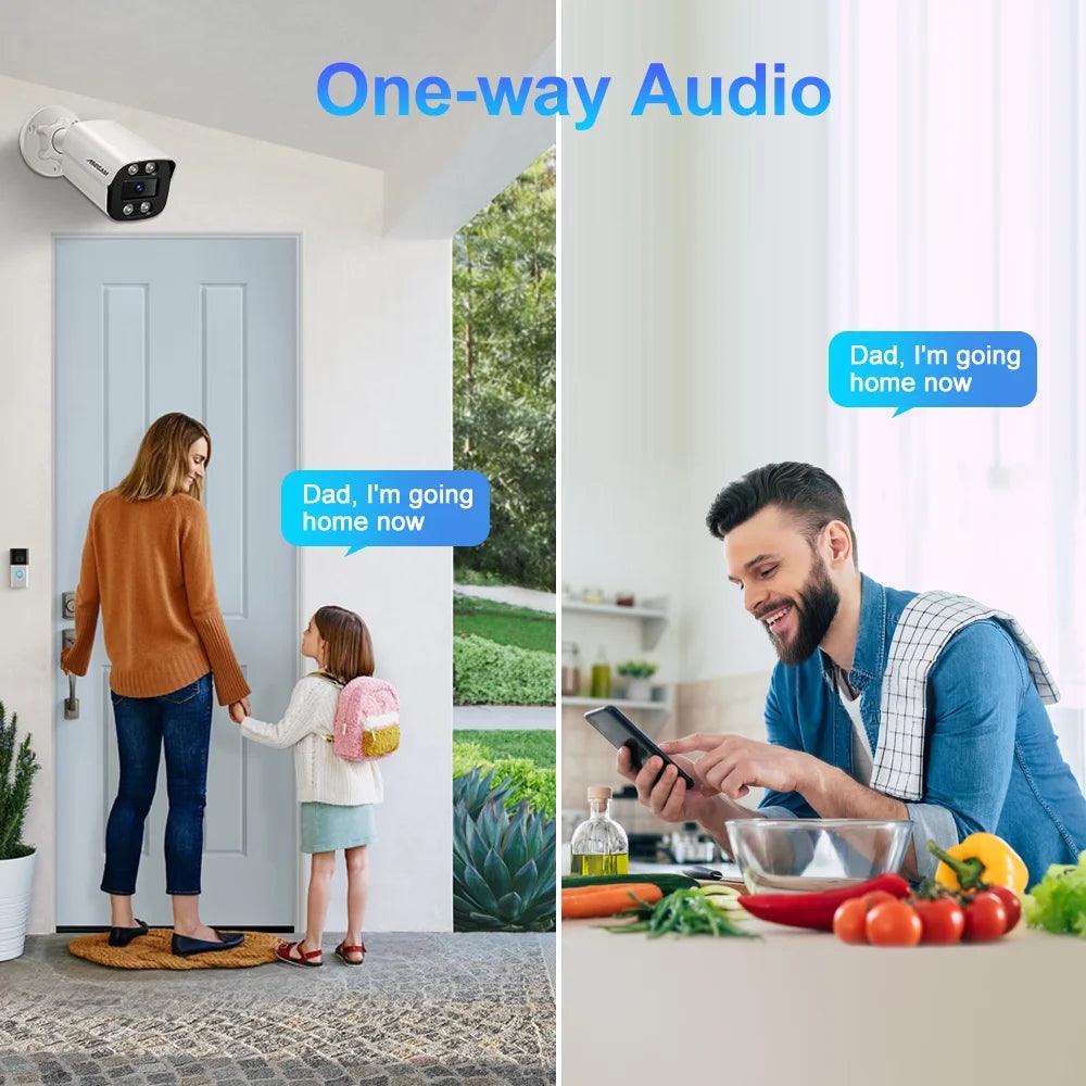 New 4K 8MP IP Camera Audio Outdoor POE H.265 Onvif Metal Bullet Home Color Night Vision Surveillance Camera - MANDOTOS