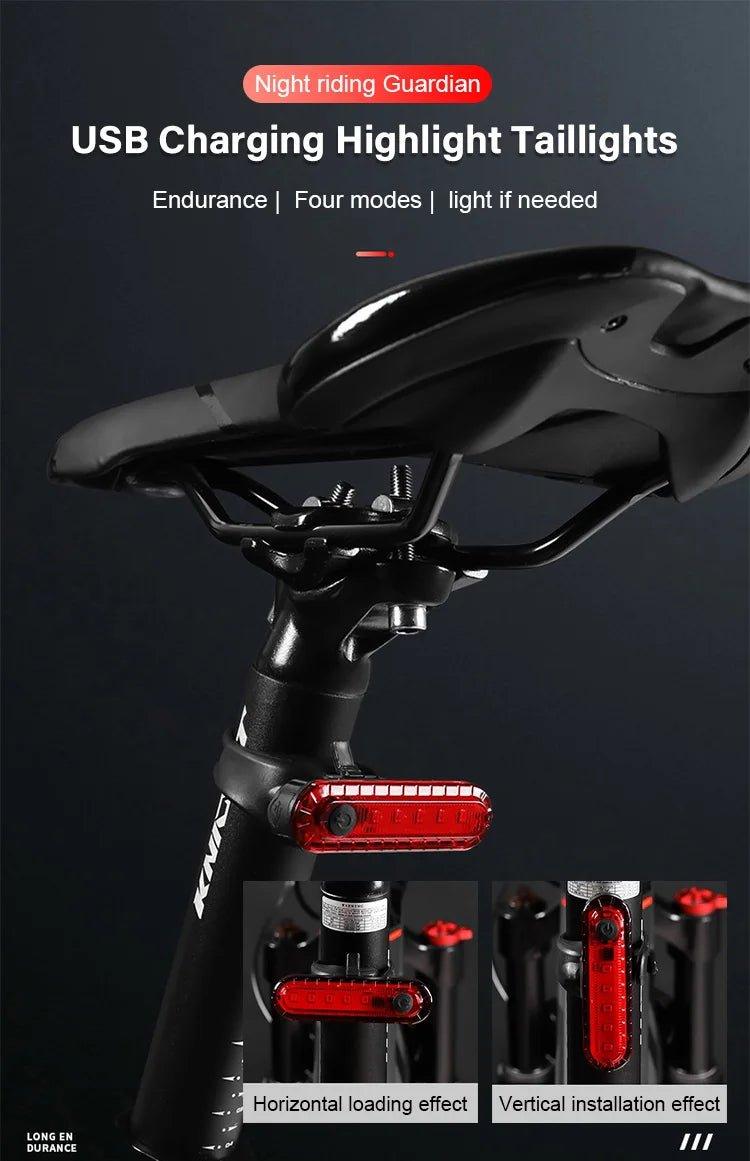 Rear Bike Tail Light USB Rechargeable Red Ultra Bright Taillights Fit On Bicycle Easy to Install for Cycling Safety - MANDOTOS