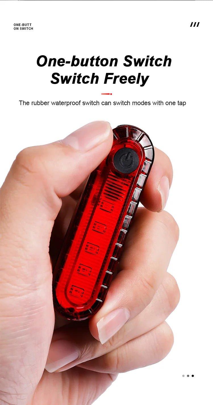 Rear Bike Tail Light USB Rechargeable Red Ultra Bright Taillights Fit On Bicycle Easy to Install for Cycling Safety - MANDOTOS