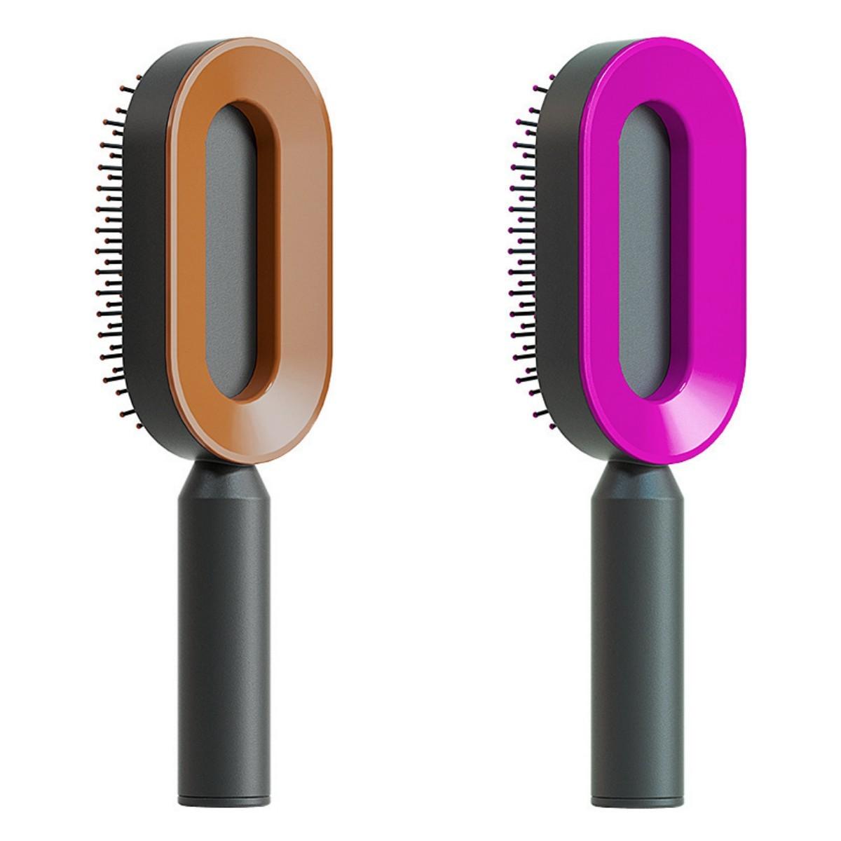 Self Cleaning Hair Brush For Women One - key Cleaning Hair Loss Airbag Massage Scalp Comb Anti - Static Hairbrush - MANDOTOS