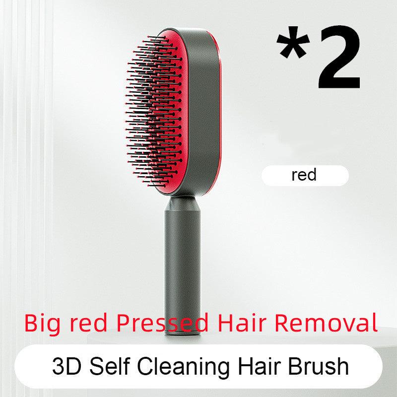 Self Cleaning Hair Brush For Women One - key Cleaning Hair Loss Airbag Massage Scalp Comb Anti - Static Hairbrush - MANDOTOS