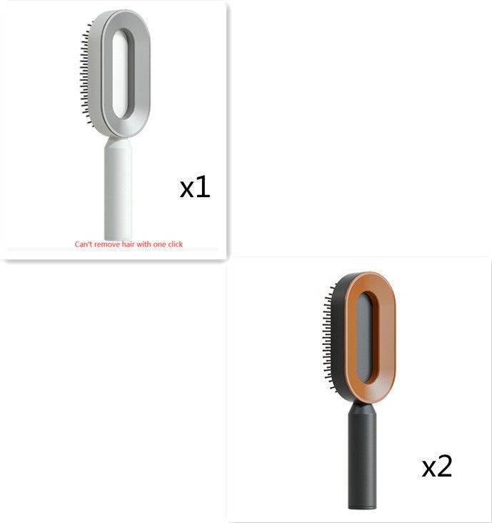 Self Cleaning Hair Brush For Women One - key Cleaning Hair Loss Airbag Massage Scalp Comb Anti - Static Hairbrush - MANDOTOS