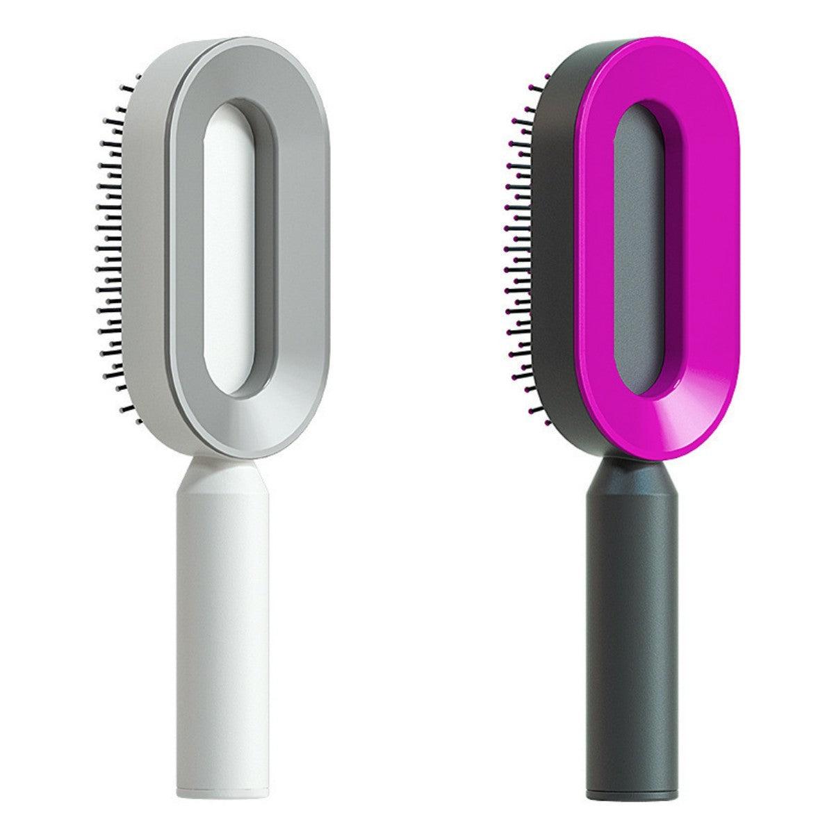 Self Cleaning Hair Brush For Women One - key Cleaning Hair Loss Airbag Massage Scalp Comb Anti - Static Hairbrush - MANDOTOS